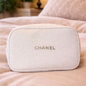 CHANEL Beige Cosmetic Pouch